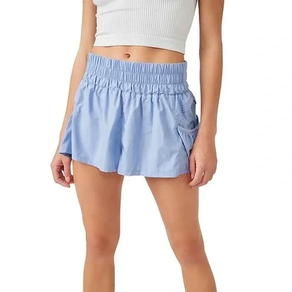 Women's free people movement get your flirt on shorts in light blue - Picture 1 of 3